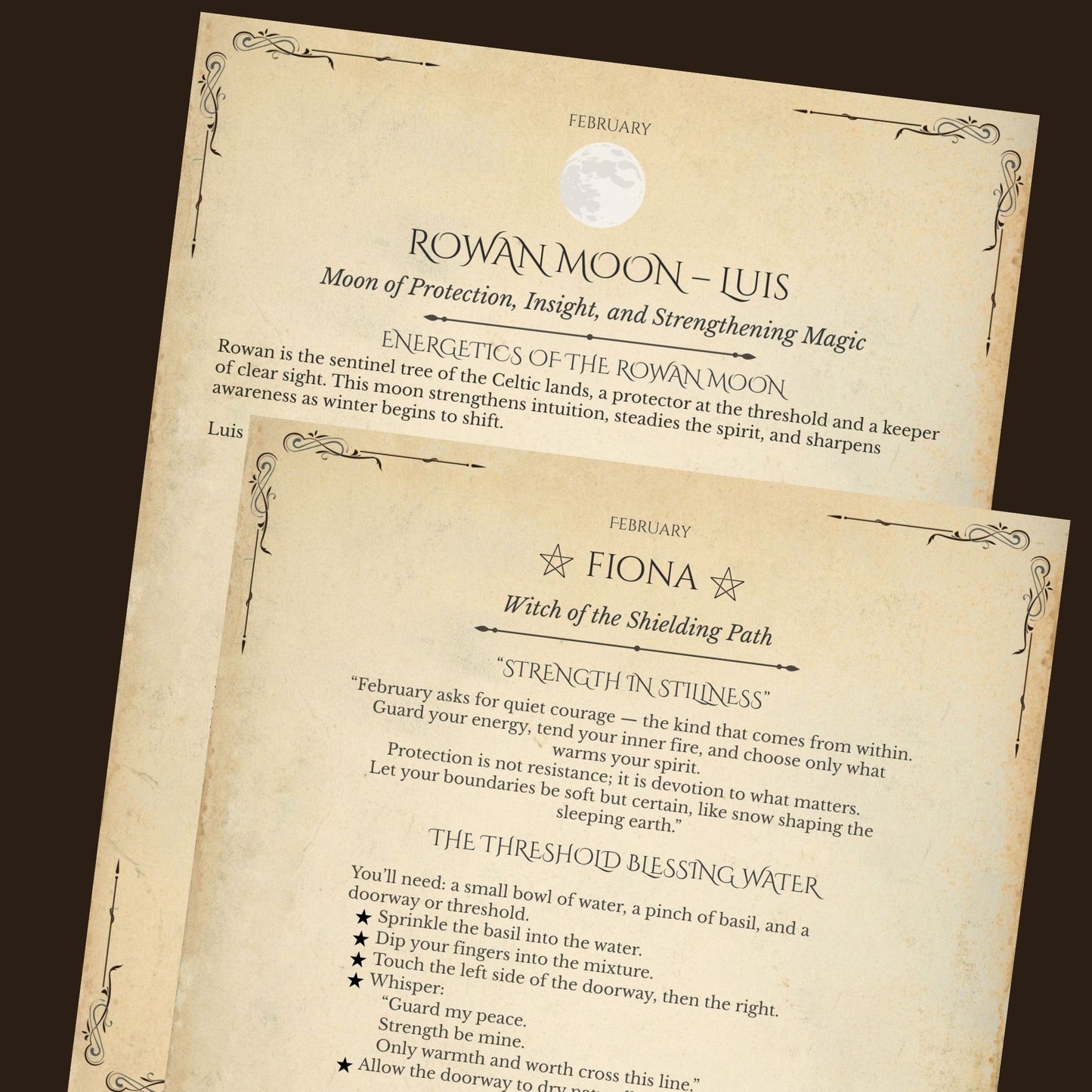 February Monthly Grimoire Pages