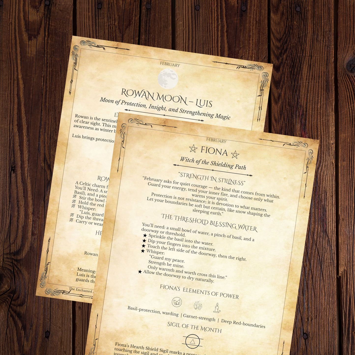 February Monthly Grimoire Pages