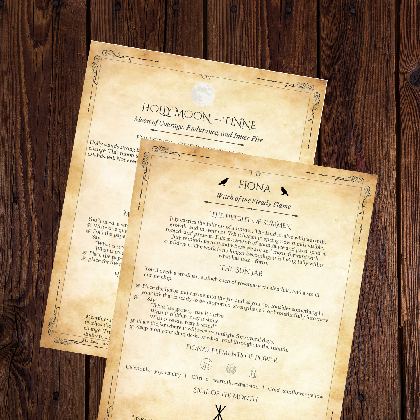 July Monthly Grimoire Pages