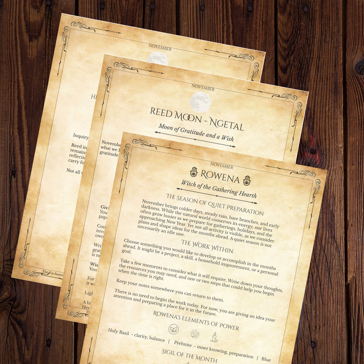 November Monthly Grimoire Pages