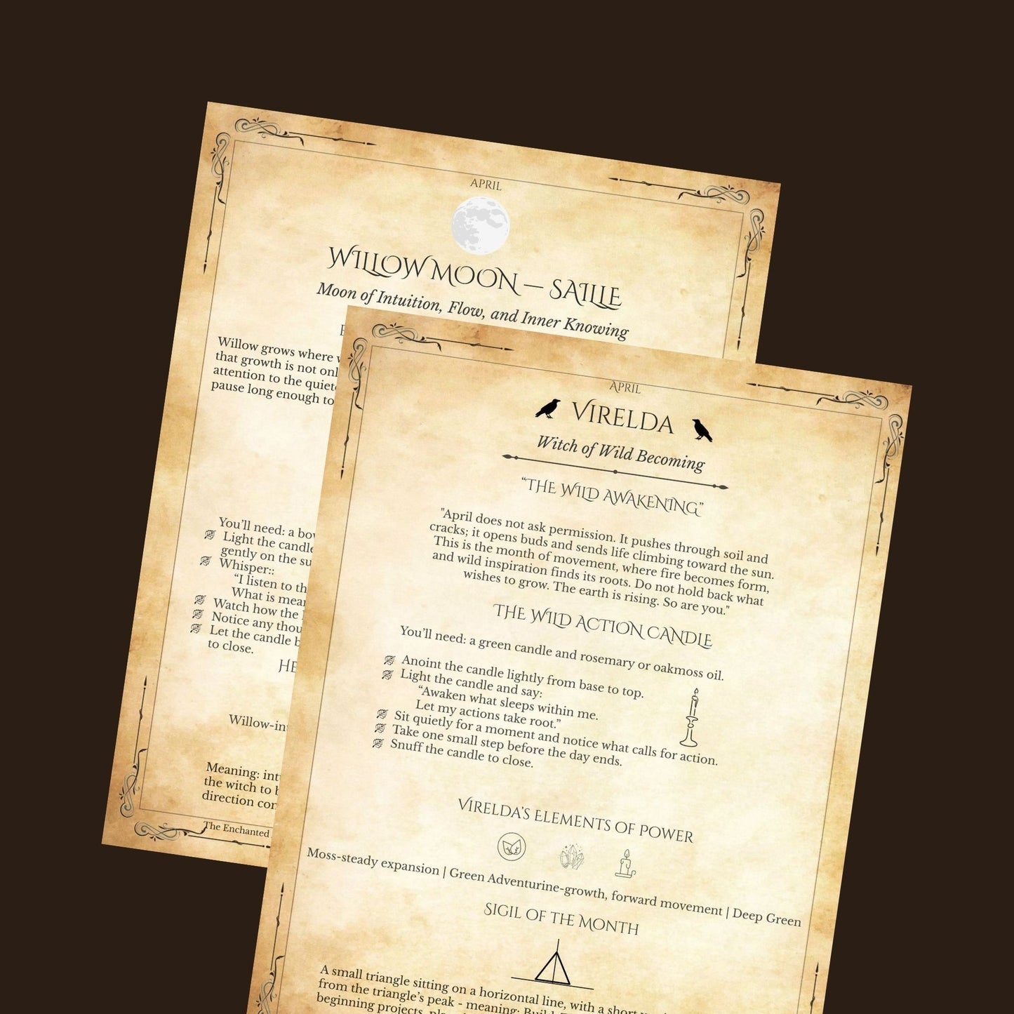 April Monthly Grimoire Pages