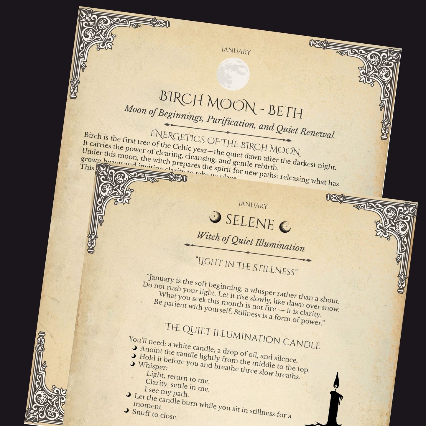 January Monthly Grimoire Pages