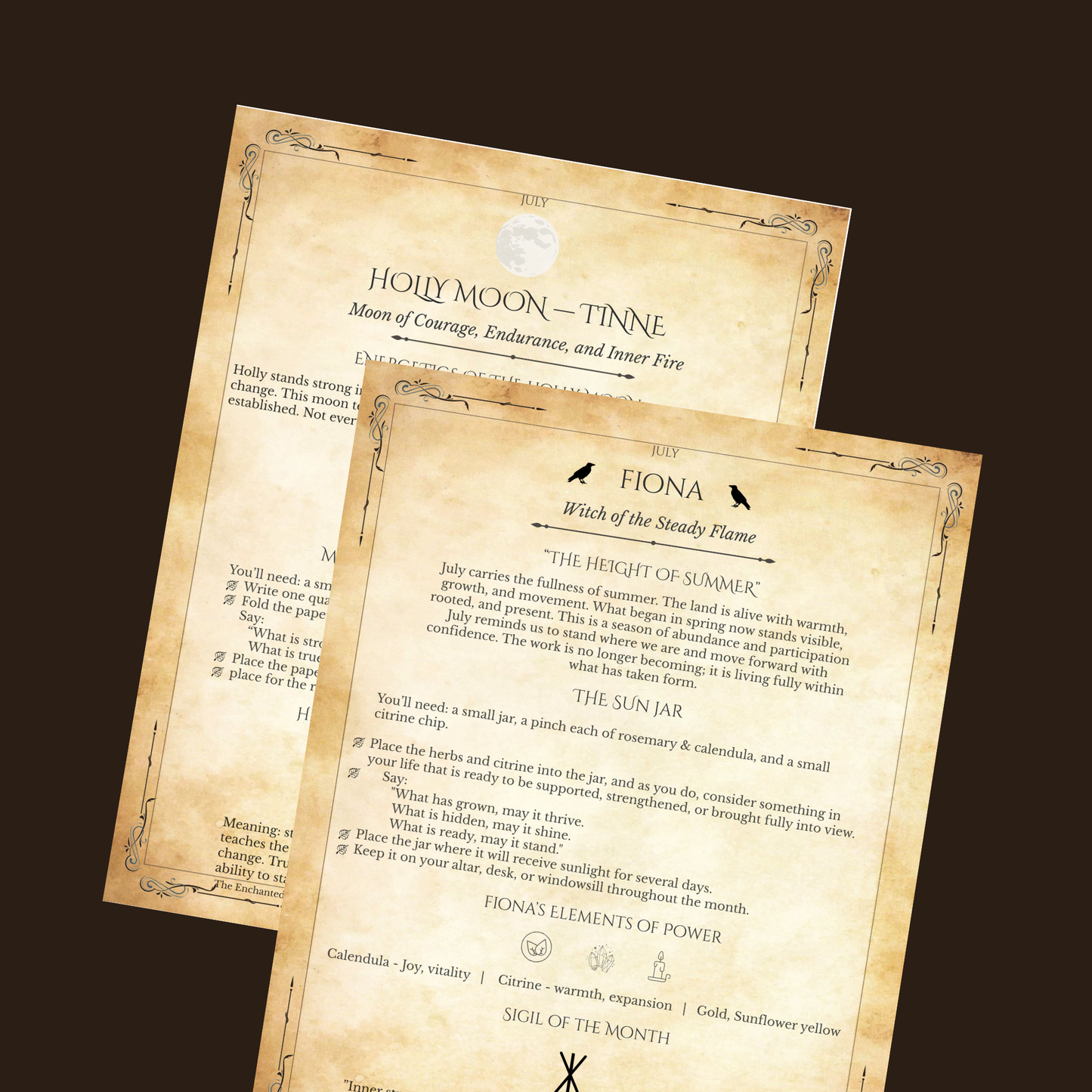 July Monthly Grimoire Pages