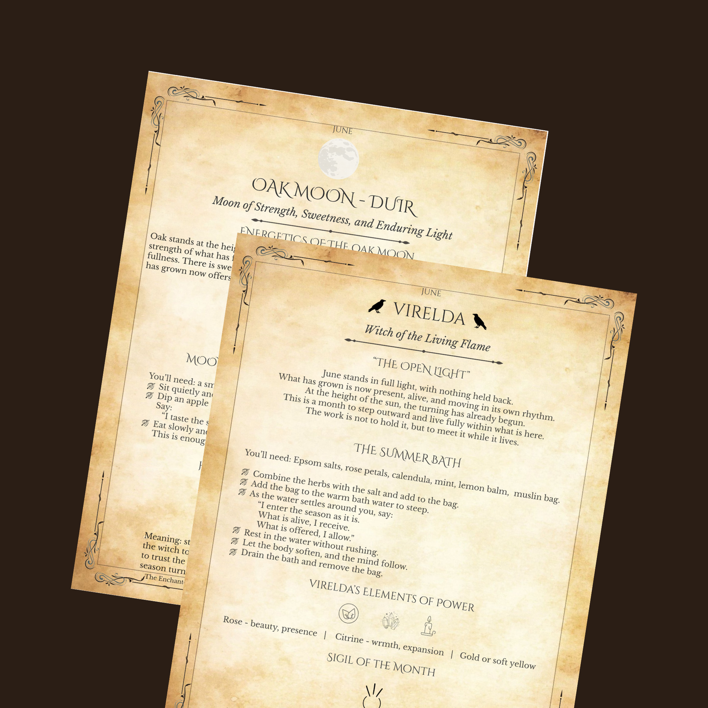 June Monthly Grimoire Pages